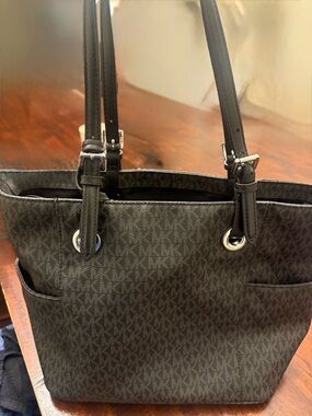 Michael Kors Black and Gray Signature Tote